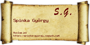 Spinka György névjegykártya